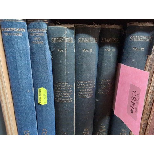 A collection of assorted Shakespeare books.