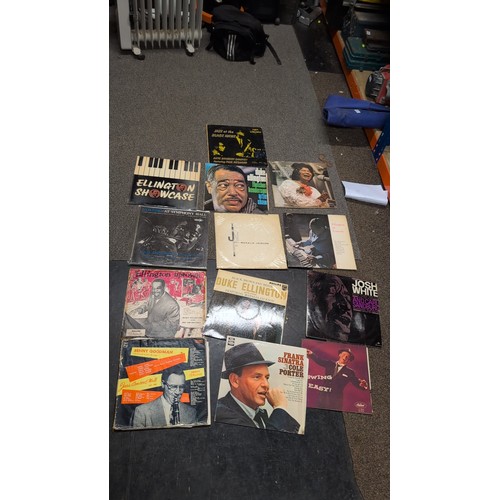 A collection of jazz and vocal vinyl records featuring Duke Ellington ...