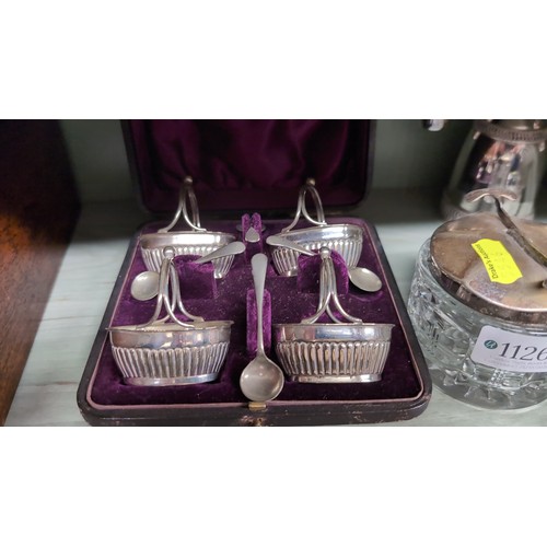 A group of silver-plated tablewares comprising a bell-form centrepiece ...