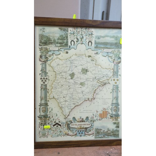 A pair of framed coloured map reproductions: Aberdeenshire and ...
