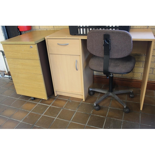 3 - DESK, CHAIR & PEDESTAL