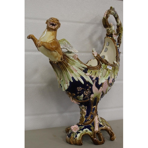 121 - Majolica c.1900-1920 B.Bloch Co, Eichwald Centre piece