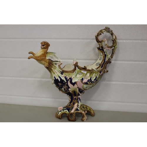 121 - Majolica c.1900-1920 B.Bloch Co, Eichwald Centre piece