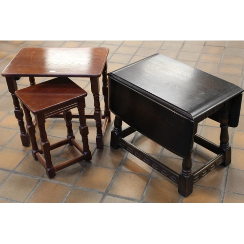 31 - NEST OF 2 TABLES & SMALL DROP LEAF TABLE