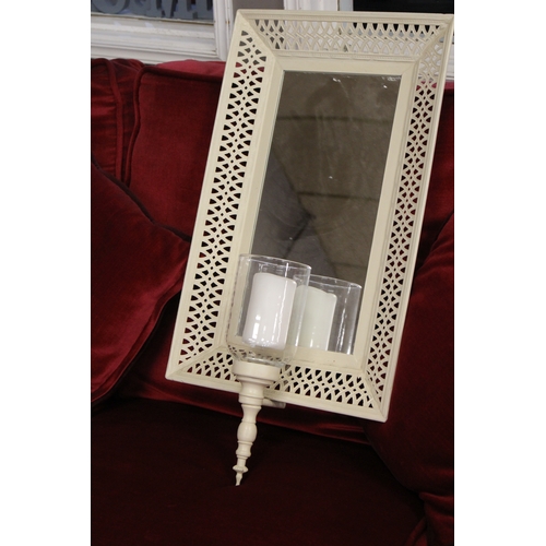 157 - MIRROR WITH CANDLE HOLDER