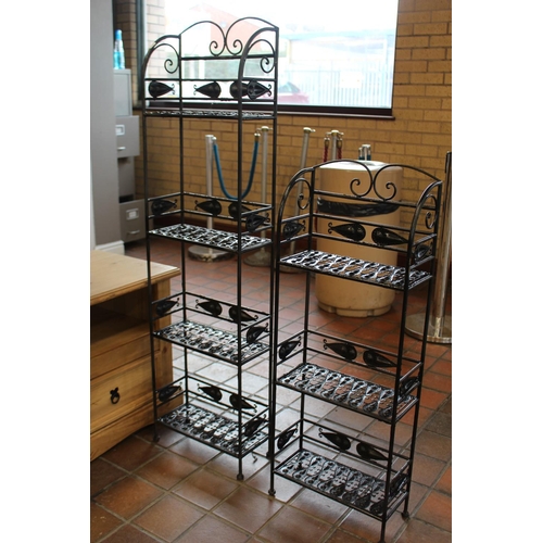 66 - 2 X BLACK IRON SHELVES