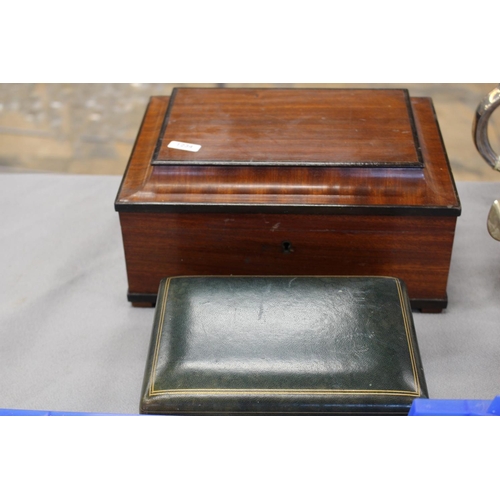 198 - MAHOGANY BOX & LEATHER BOX