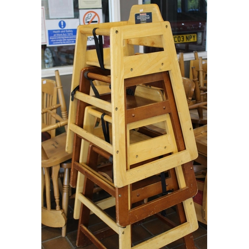 85 - 4 WOODEN HIGH CHAIRS