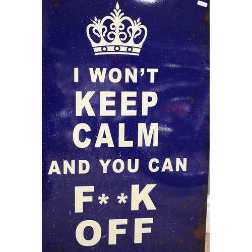 52 - BLUE KEEP CALM SIGN