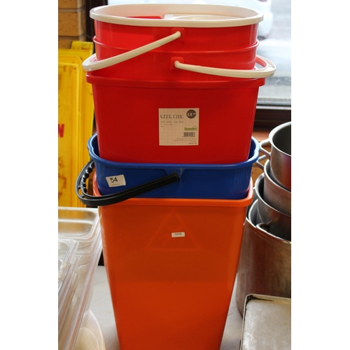 54 - QTY PLASTIC BUCKETS