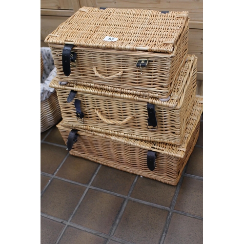 67 - 3 WICKER BASKETS