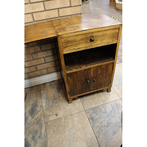 77 - OAK POT CUPBOARD WITH 1 DROP SIDE