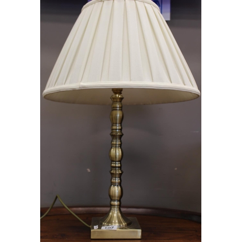 107 - BRASS COLUMN TABLE LAMP