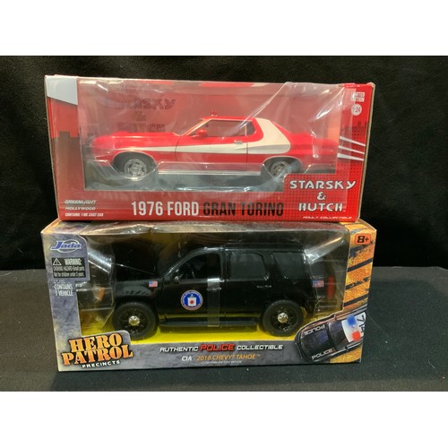 201 - JADA HERO PATROL CAR & STARSKY & HUTCH FORD 1976 CAR RRP £20 EACH