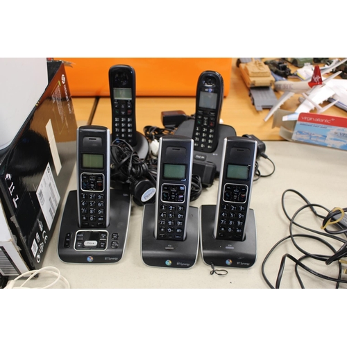 83 - 5 CORDLESS HOUSE PHONES AND A CORDED PHONE