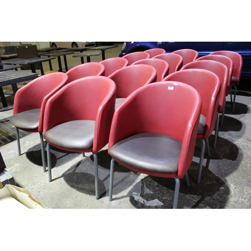 6011 - 15 X RED TUB CHAIRS