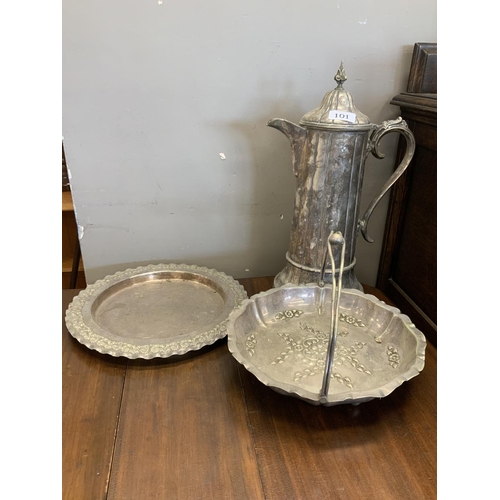 101 - 2 PLATED BOWLS & LARGE COFFEE JUG