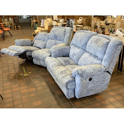 139 - 2 X 2 SEATER  UPOHOLSTERED ELECTRIC RECLINING SOFAS