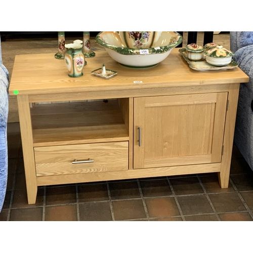 157 - SOLID OAK TV UNIT