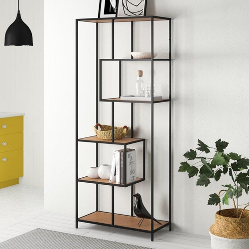 72 - Latitude Run-Romilda Bookcase Brown/ Black RRP£135.99