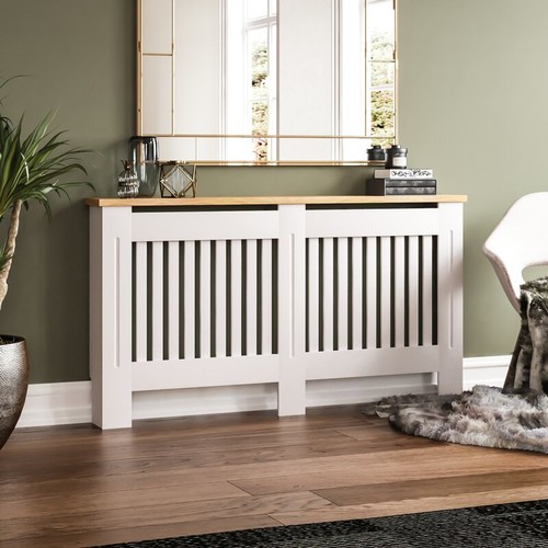 36 - August Grove-Beacsfield Radiator Cover 80cm H x 165cm W x 16cm D, White RRP£50.52-