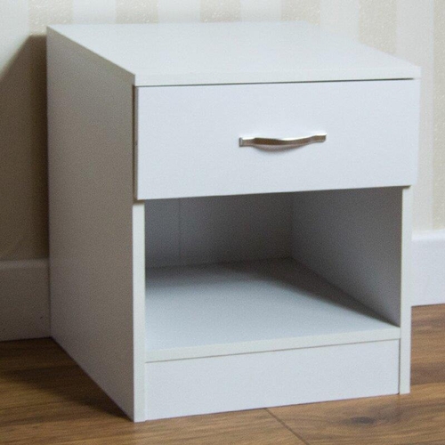 112 - Latitude Run-Mistaya 1 Drawer Bedside Table White RRP£27.99