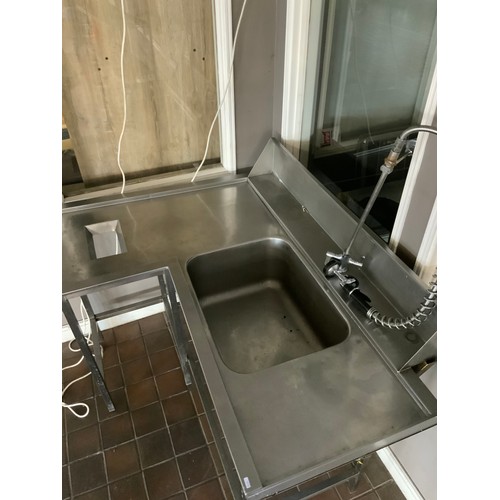 67 - SS CORNER SINK UNIT WITH SPRAY MIXER TAP