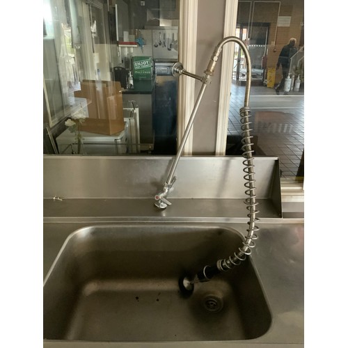 67 - SS CORNER SINK UNIT WITH SPRAY MIXER TAP