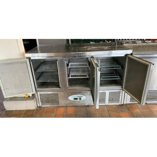 134 - KOLDBOX KXCC3 GASTRONORM 3 DOOR SS COUNTER PREP FRIDGE - COST NEW £1031