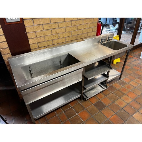 43 - SS TWIN SINK UNIT 6’2 wide - COST NEW £802