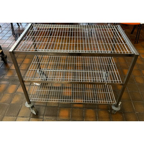 53 - WIRE 3 TIER CATERING TROLLEY - COST NEW £191