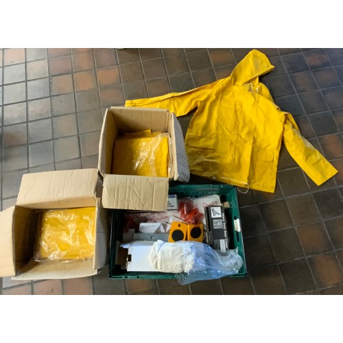 16 - S CRATE - NEW WATERPROOFS, GLOVES, DOOR CLOSERS, HOME TROLLEYS, ETC