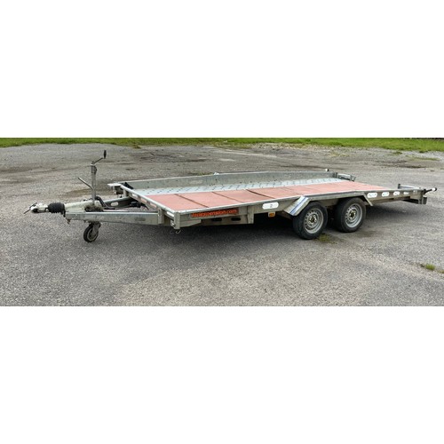 228 - INDESPENSION CAR TRAILER 14.5ft x 6.5ft WITH LOADING RAMPS