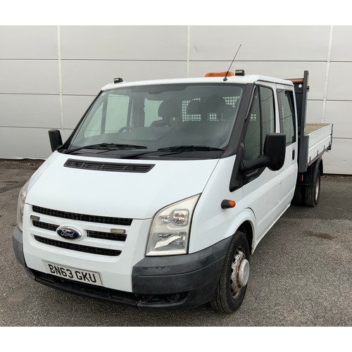 230 - 2013 FORD TRANSIT 125 T350 TIPPER -DBLE CAB, REVERSING CAMERA REG 'BN63GKU' MOT 19.11.2022 - 95,788 ... 