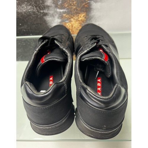 229 - PAIR MENS PRADA MATCHRACE  TRAINERS SIZE 7.5 - USED -RRP £500