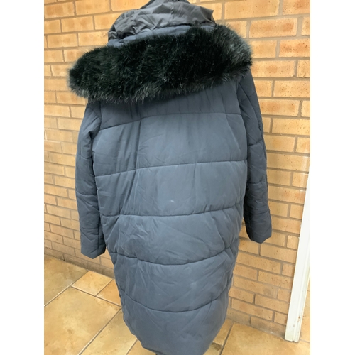 201 - REISS BLACK PARKA COAT SIZE XXL RRP £395(CRP/6)