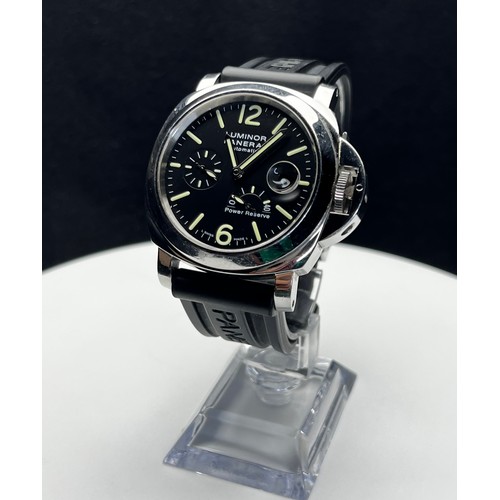 280 - PANERAI LUMINOR POWER RESERVE AUTOMATIC WATCH MODEL OP6762, CIRCULAR BLACK DIAL WITH LUMINOUS TWELVE... 