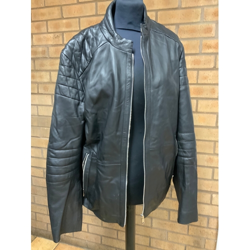 199 - REISS BIKER LEATHER SIZE XXL  & ARMANI EXCHANGE BLACK JACKET SIZE XXL RRP £489(CRP/6)