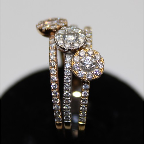 272 - BRILLIANT CUT 3 DIAMOND - APPROX 0.10 CARATS EACH CROSS OVER ILLUSION WITH TOTAL 85 DIAMONDS APPROX ... 