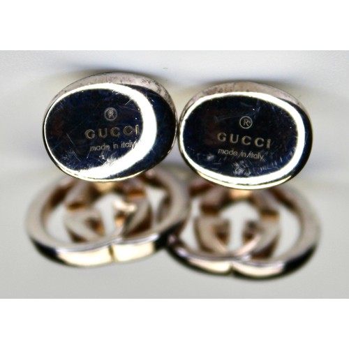 260 - GUCCI CUFFLINKS -DOUBLE G - STERING SILVER RRP £335 ( CRP/4)