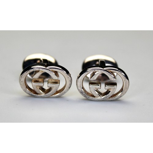 260 - GUCCI CUFFLINKS -DOUBLE G - STERING SILVER RRP £335 ( CRP/4)