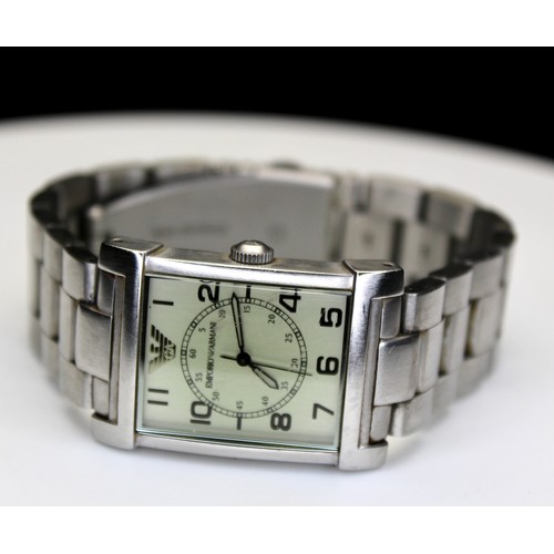 258 - EMPORIO ARMANI STAINLESS STEEL BRACELET WATCH MODEL AR-0216 RRP £279 (P20161448)