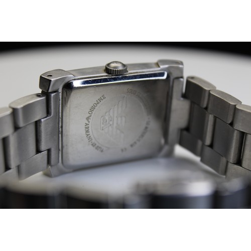 258 - EMPORIO ARMANI STAINLESS STEEL BRACELET WATCH MODEL AR-0216 RRP £279 (P20161448)