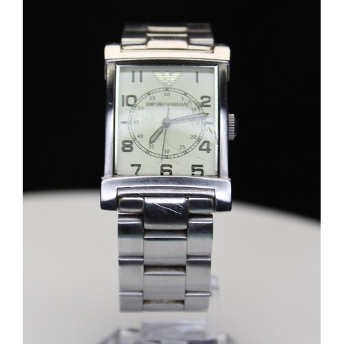 258 - EMPORIO ARMANI STAINLESS STEEL BRACELET WATCH MODEL AR-0216 RRP £279 (P20161448)