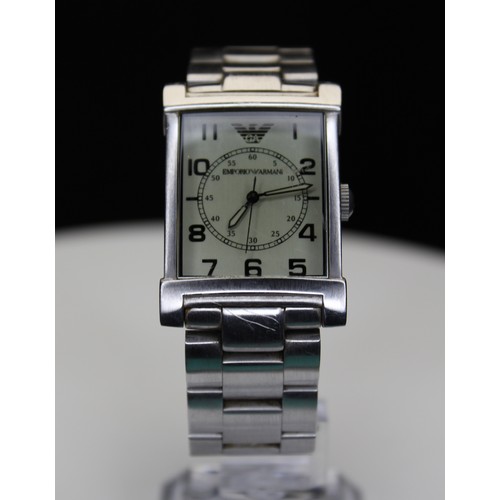 258 - EMPORIO ARMANI STAINLESS STEEL BRACELET WATCH MODEL AR-0216 RRP £279 (P20161448)