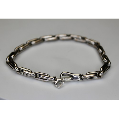 273 - 9CT WHITE GOLD (BIRMINGHAM) TROMBONE LINK BRACELET 31.29 GRAMS - RRP £2500