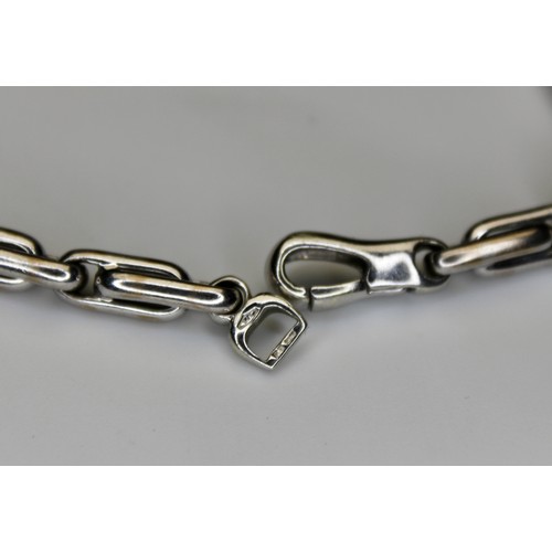 273 - 9CT WHITE GOLD (BIRMINGHAM) TROMBONE LINK BRACELET 31.29 GRAMS - RRP £2500