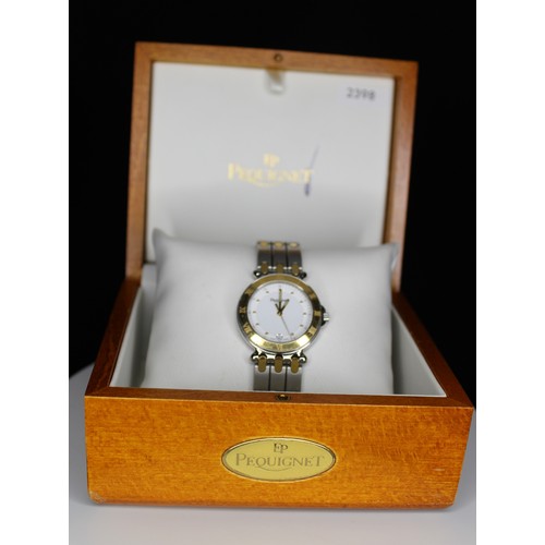 265 - PEQUINET MOOREA WATCH IN BOX STAINLESS STEEL & GOLD PLATED MODEL 2292 RRP £999  (P20161324)