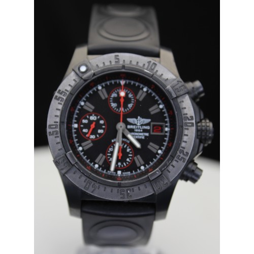 276 - BREITLING BLACK STEEL AVENGER STRAP CHRONOGRAPGH WATCH -SERIAL NUMBER 2680833 - CASE 47.0 mm RRP £56... 