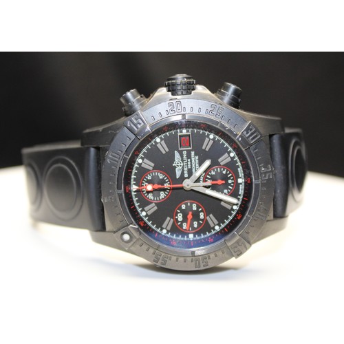 276 - BREITLING BLACK STEEL AVENGER STRAP CHRONOGRAPGH WATCH -SERIAL NUMBER 2680833 - CASE 47.0 mm RRP £56... 